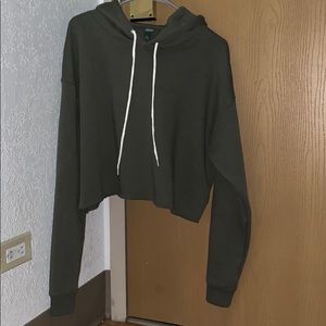Cropped olive green hoodie